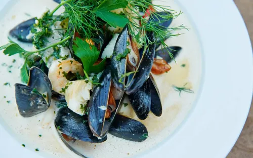 Hvidbjerg Strand Camping Resort Restaurant Hvidbjerg Ret Skaldyr