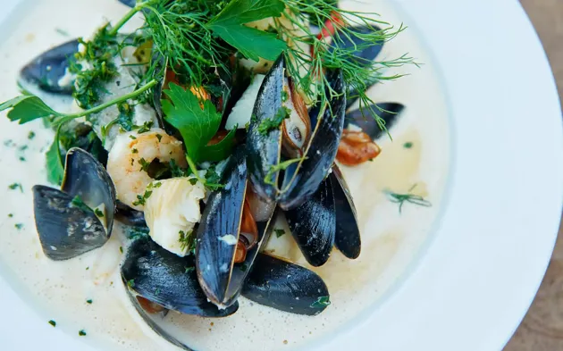 Hvidbjerg Strand Camping Resort Restaurant Hvidbjerg Ret Skaldyr