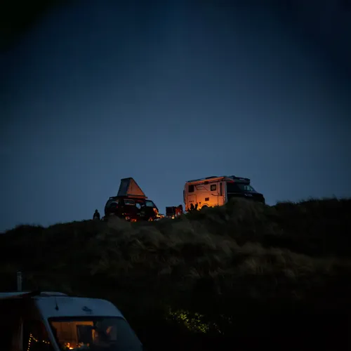 Vejers Strand Camping Pladsen Camper Aften